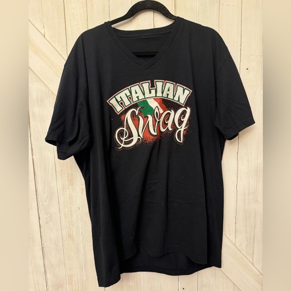 no brand Other - Italian Swag VNeck Black Tee Shirt - Missing Label - XL 24”W x 28”L